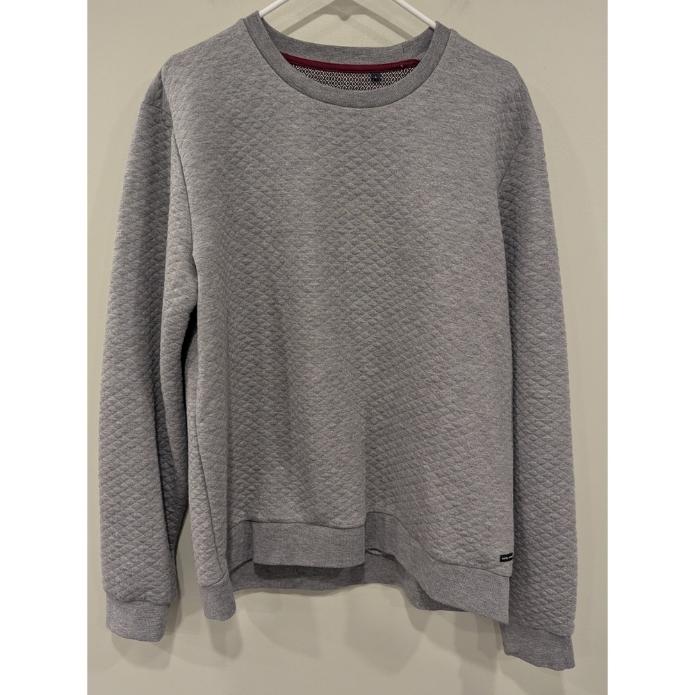 Guide London Grey Quilted Texture Crew Sweatshirt Size Large